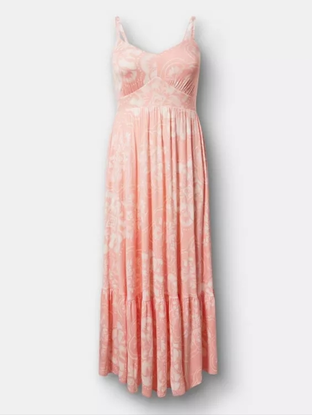 Torrid Super Soft Raining Medallions Pink Tiered Maxi Dress Plus Size 2X Nwt - Picture 7 of 7